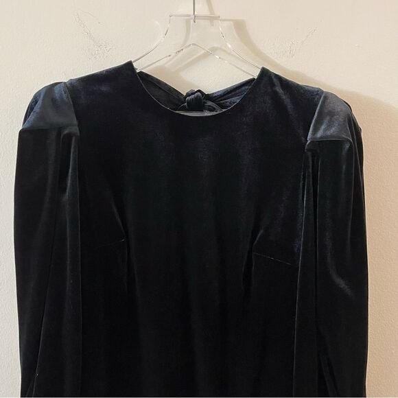 Rebecca Minkoff Black Gwen Velvet Long Sleeve Mini Dress Size 6 NWT - Picture 6 of 16